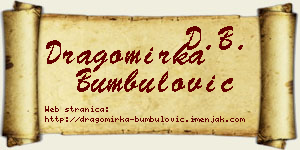 Dragomirka Bumbulović vizit kartica